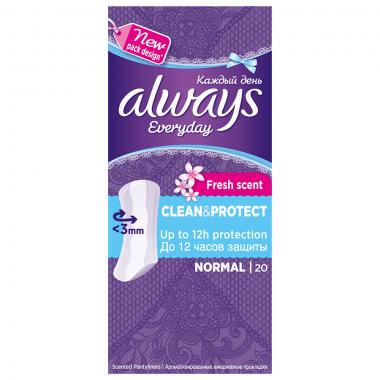ALWAYS Ежедневные гигиенические прокладки ароматизированные Fresh&Protect Нормал Single20шт