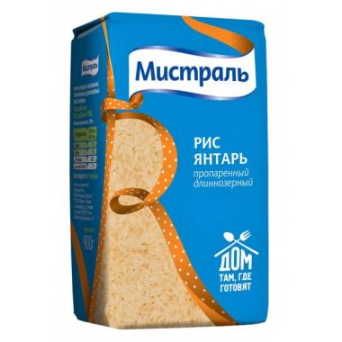 Рис МИСТРАЛЬ пропаренный Янтарь 900 г