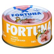 Тунец FORTUNA кусочками в масле 185 г