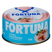 Тунец FORTUNA кусочками в собст. соку 185 г
