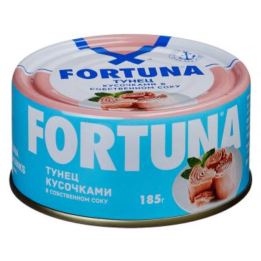 Тунец FORTUNA кусочками в собст. соку 185 г