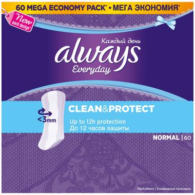 ALWAYS Ежедневные гигиенические прокладки Каждый день Fresh & Protect Нормал 60шт