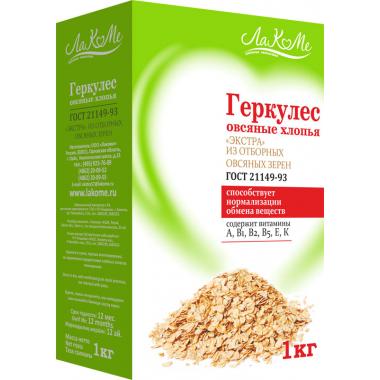 Овсяные хлопья Геркулес ЛАКОМЕ 1 кг ГОСТ 21149-93