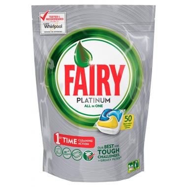 FAIRY Platinum All in 1 Ср-во д/мытья посуды в капсулах д/автоматич посудомоечных машин Лимон 50шт