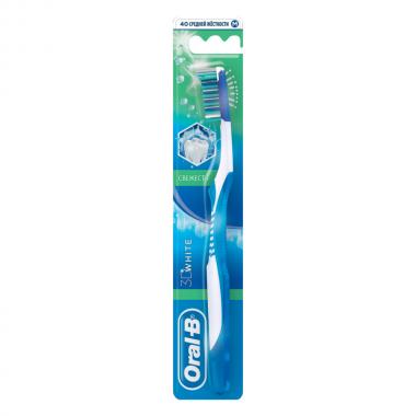 ORAL_B Зубная щетка  3D White Блеск 40 средняя 1 шт
