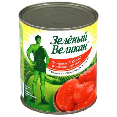 Томаты ЗЕЛЕНЫЙ ВЕЛИКАН очищенные в с/с 800 г