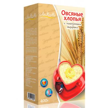 Овсяные хлопья с пшеничными отрубями ЛАКОМЕ 0,4 кг