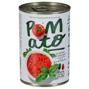Помидоры POMATO резаные в с/с с базиликом 400 г