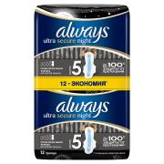 ALWAYS Ultra Женские гигиенические прокладки ароматизированные Night экстра защита Duo 12шт