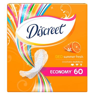DISCREET Женские гигиенические прокладки на каждый день Deo Summer Fresh Multiform Trio 60шт ПрКор