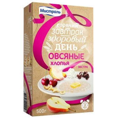 Хлопья МИСТРАЛЬ Овсяные Экстра 500 г