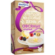 Хлопья МИСТРАЛЬ Овсяные с отрубями 500 г