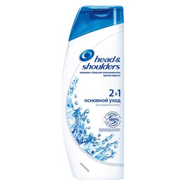 HEAD & SHOULDERS Шампунь 2в1 против перхоти Основной уход 600мл