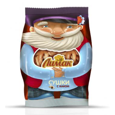 Сушки ЛИМАК простые с маком (СТО) 400 гр, 90 суток