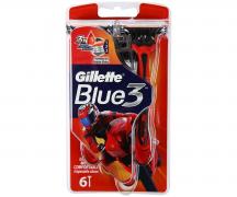 BLUE 3 Red Бритвы одноразовые 6шт